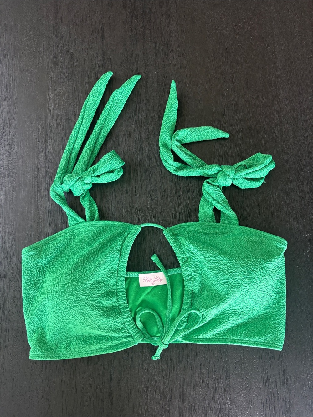 Pink Lily Bright Green Swim Top